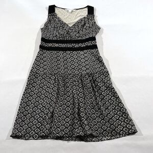 DIANE VON FURSTENBERG Eugenia Short Pleated Dress Geometric Black/White Wrap 2